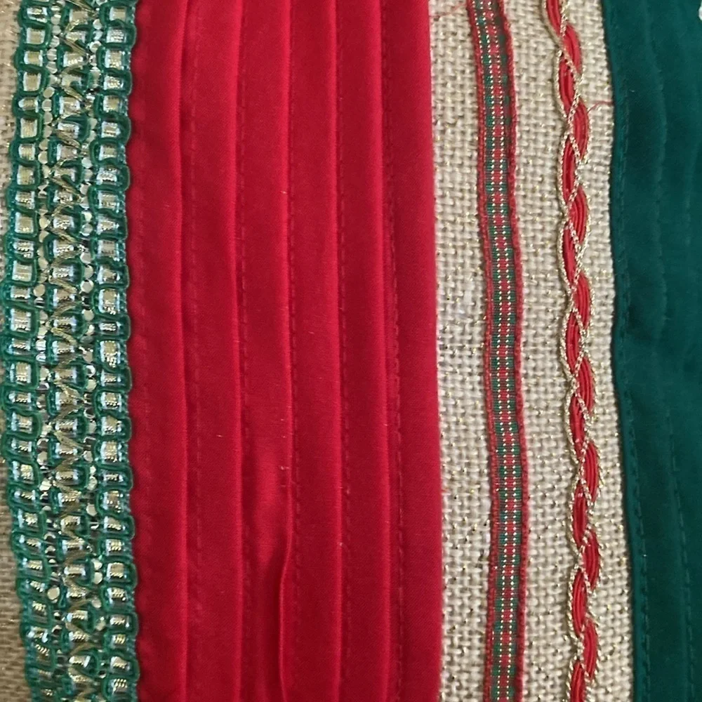 Pier 1 red, green and gold Christmas throw pillow.